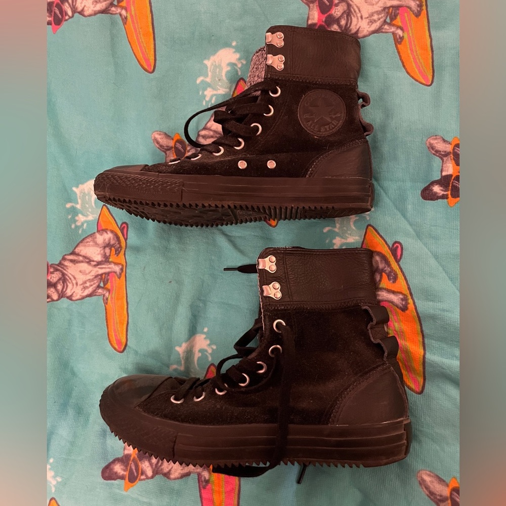 Black Suede High Top Converse All Stars
